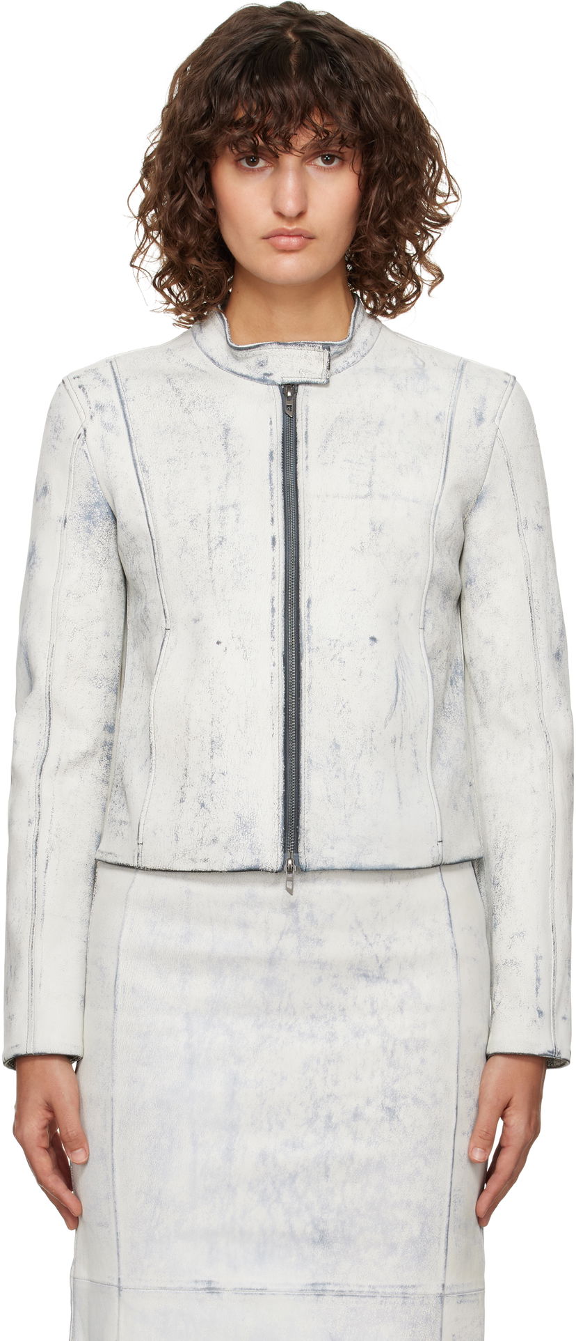 Takki Diesel Leather Valkoinen | A14482 0QJAL
