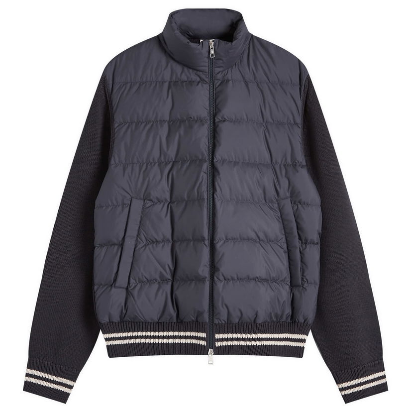 Takki Moncler Down Cotton Knit Cardigan Jacket Tummansininen | 9B000-M1509-01-779