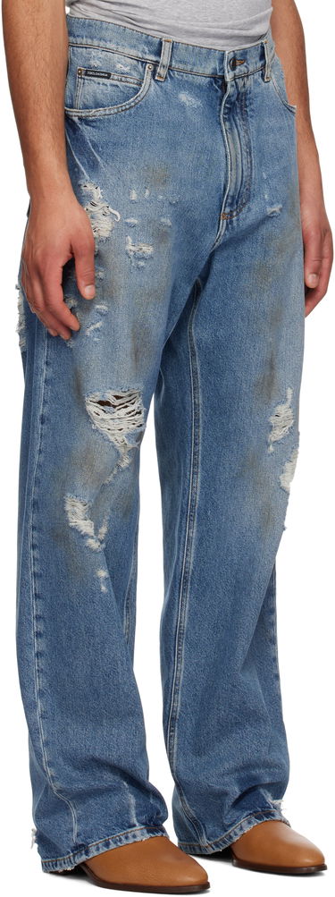 Jeans Dolce & Gabbana Dolce&Gabbana Oversized Distressed Tag Jeans Sininen | GWVNXDG8MT7, 1