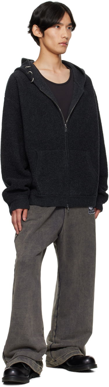 Huppari We11done We11done Bouclé Zip-Up Hoodie Harmaa | WD-KJ2-25-642-M-CH, 3