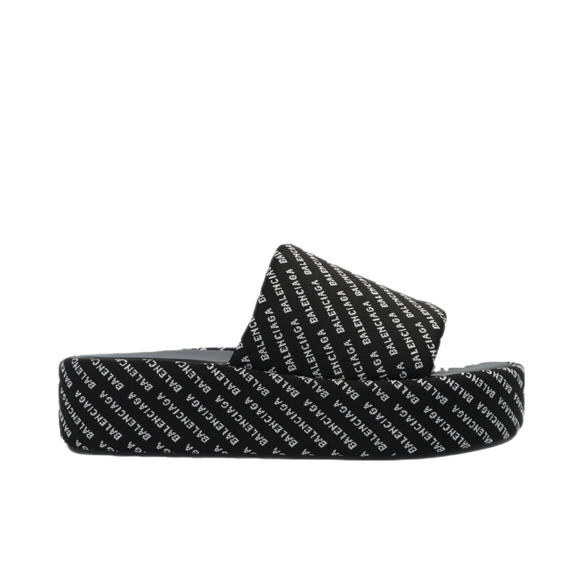Tennarit ja kengät Balenciaga Rise Platform Slide "Black White" W Musta | 656988 W2EK0 1090