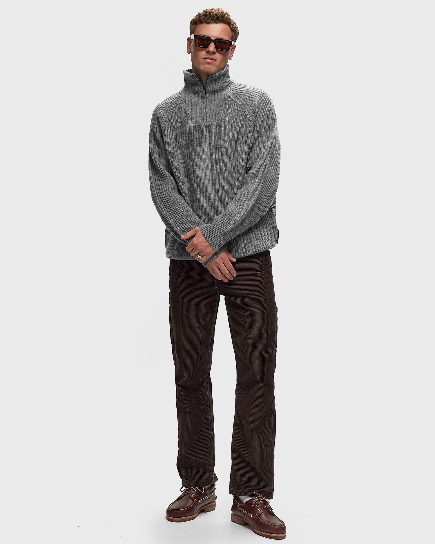 Huppari Carhartt WIP Marlon Half Zip Sweater Harmaa | I033913-V6.XX, 1