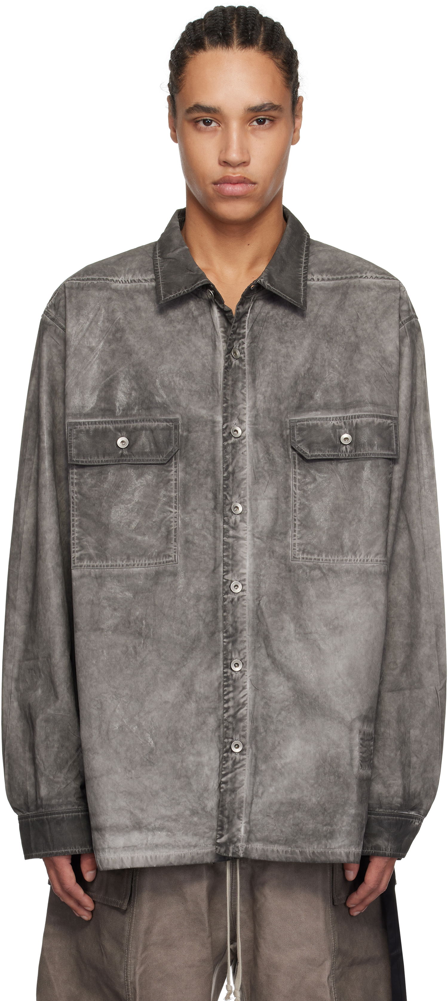 Paita Rick Owens Rick Owens DRKSHDW Hollywood Jumbo Overshirt Harmaa | DU01E3297 PF, 0