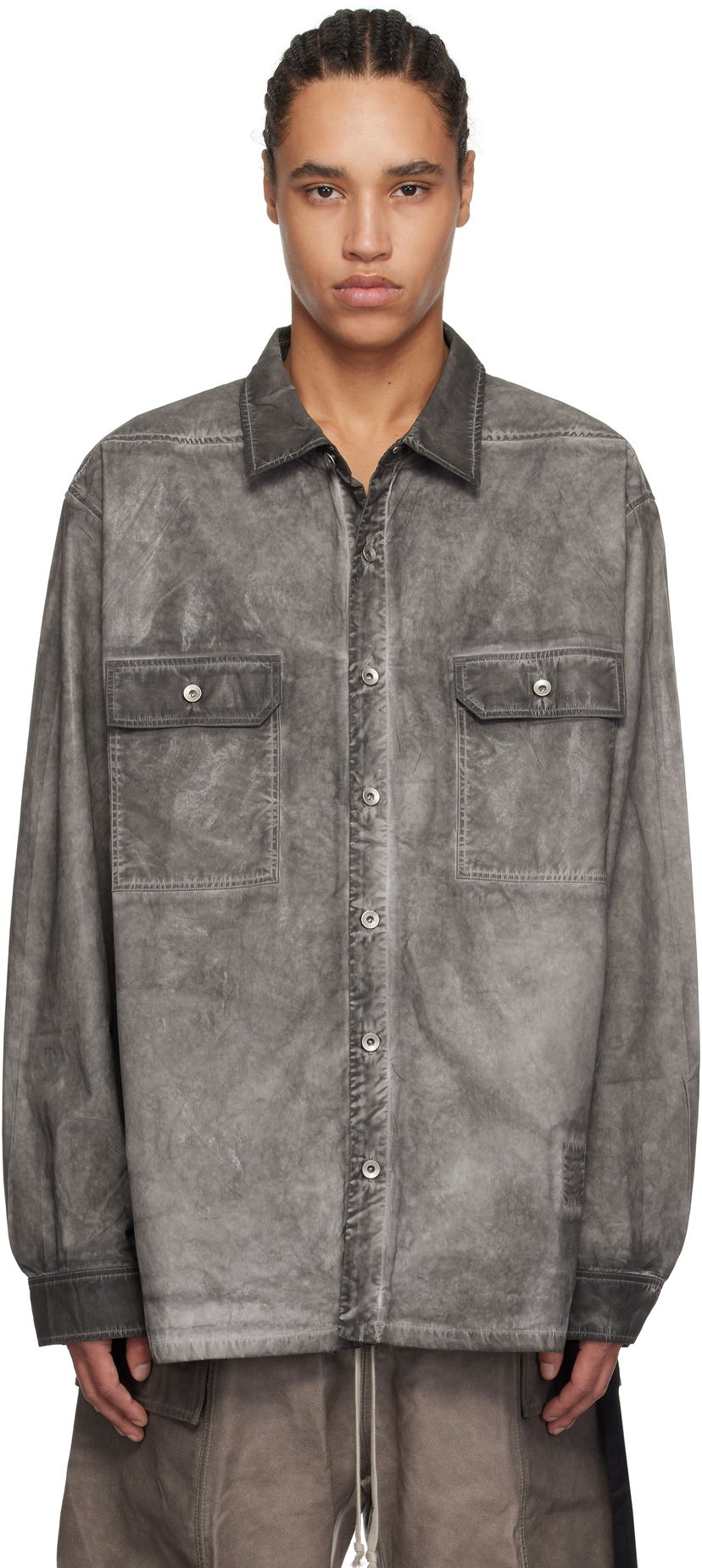 Paita Rick Owens Rick Owens DRKSHDW Hollywood Jumbo Overshirt Harmaa | DU01E3297 PF