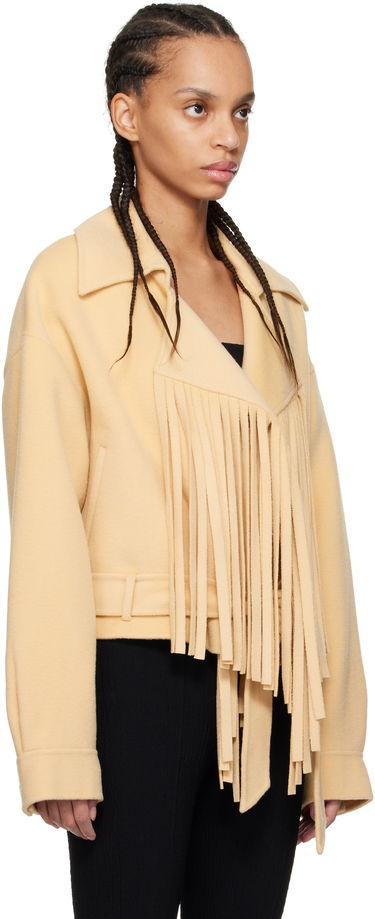 Takki Nanushka Nanushka Ticia Fringed Double Wool Jacket Beige | NW25RSJK10005, 1