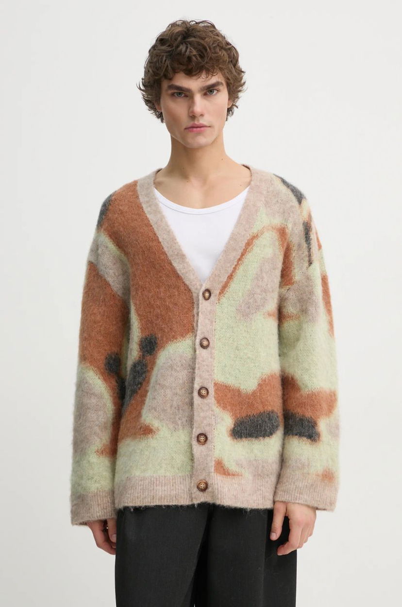 Villapaita Nanushka NESSIN Abstract Print Cardigan Ruskea | NM24FWSW01017