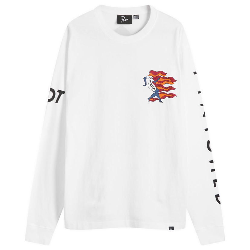 T-paita By Parra Not Finished Long Sleeve T-Shirt Valkoinen | 54315-WHT