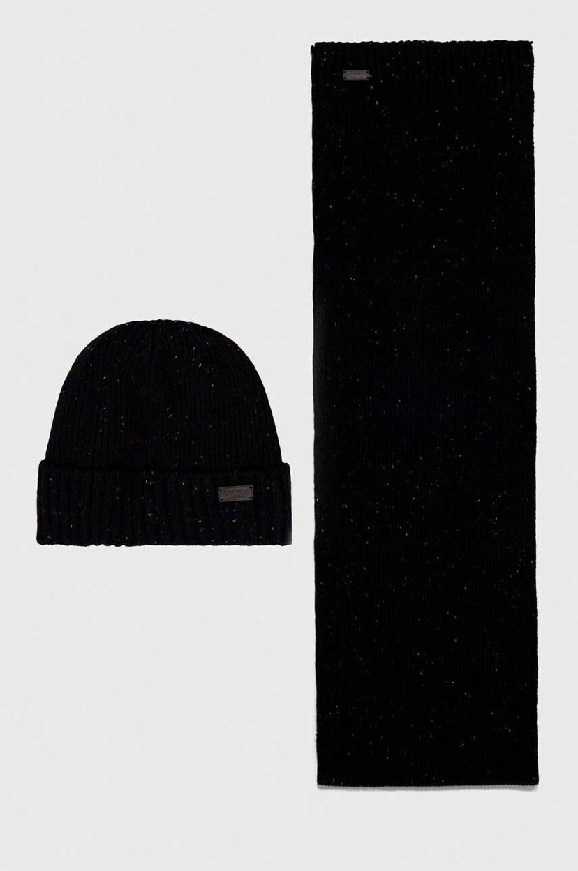 Huivi Barbour Carlton Fleck Beanie & Scarf Gift Set Musta | MGS0047