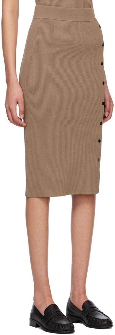 Hame rag & bone Asher Midi Buttoned Ribbed Skirt Ruskea | WAS23S026YL26, 1