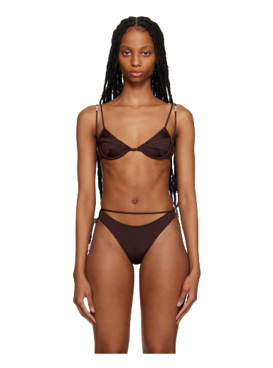Uimapuvut Jacquemus 'Le Haut de Maillot Barco' Bikini Top Ruskea | 23E231SW040-2295
