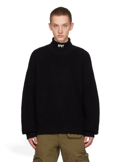 Villapaita HERON PRESTON 'HPNY' Turtleneck Musta | HMHA006F23KNI0011001