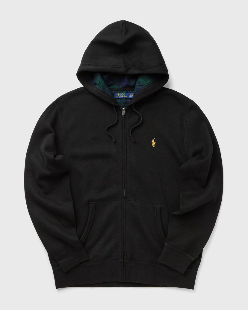 Huppari Polo by Ralph Lauren Full-Zip Hooded Sweatshirt with Plaid Lining Musta | 710981467001