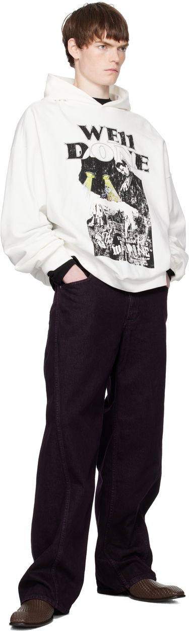 Huppari We11done We11done Cat Poster Graphic Hoodie Valkoinen | WD-TH2-25-837-U-WH, 3