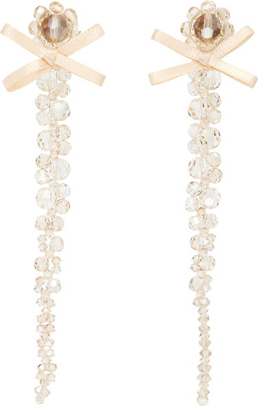 Korvakorut Simone Rocha Simone Rocha Petite Bow Drip Faceted Crystal Bead Earrings Beige | ERG547 0903, 0
