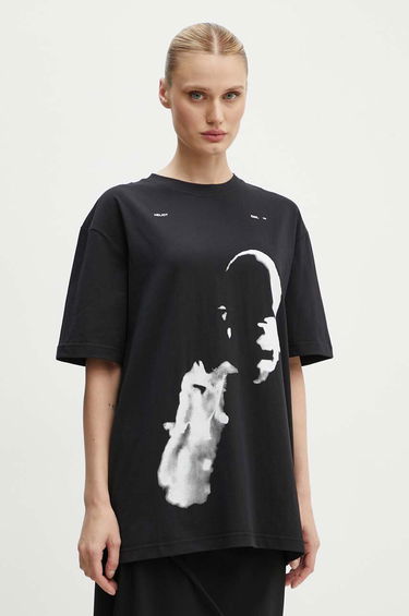 T-paita HELIOT EMIL Abstract Portrait Print T-Shirt Musta | HE.M.09.041.C07, 1
