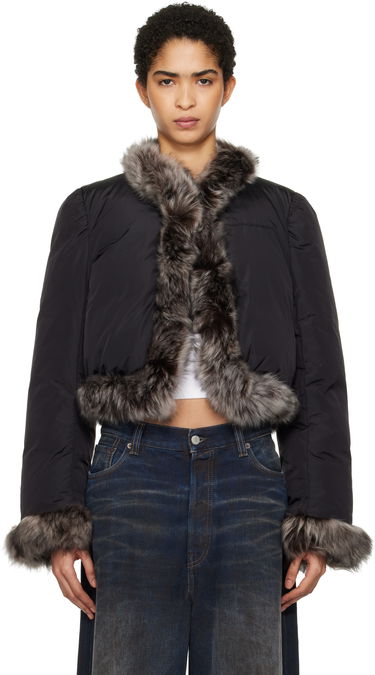 Puffer takki Alexander Wang Alexander Wang Fur Trim Down Jacket Musta | 1WC4242573, 0