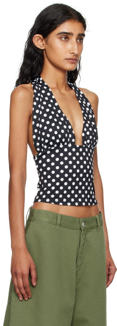 Tankkitoppi Miaou Miaou Mathilde Polka Dot Halter Top Musta | 7189VISBWP, 1