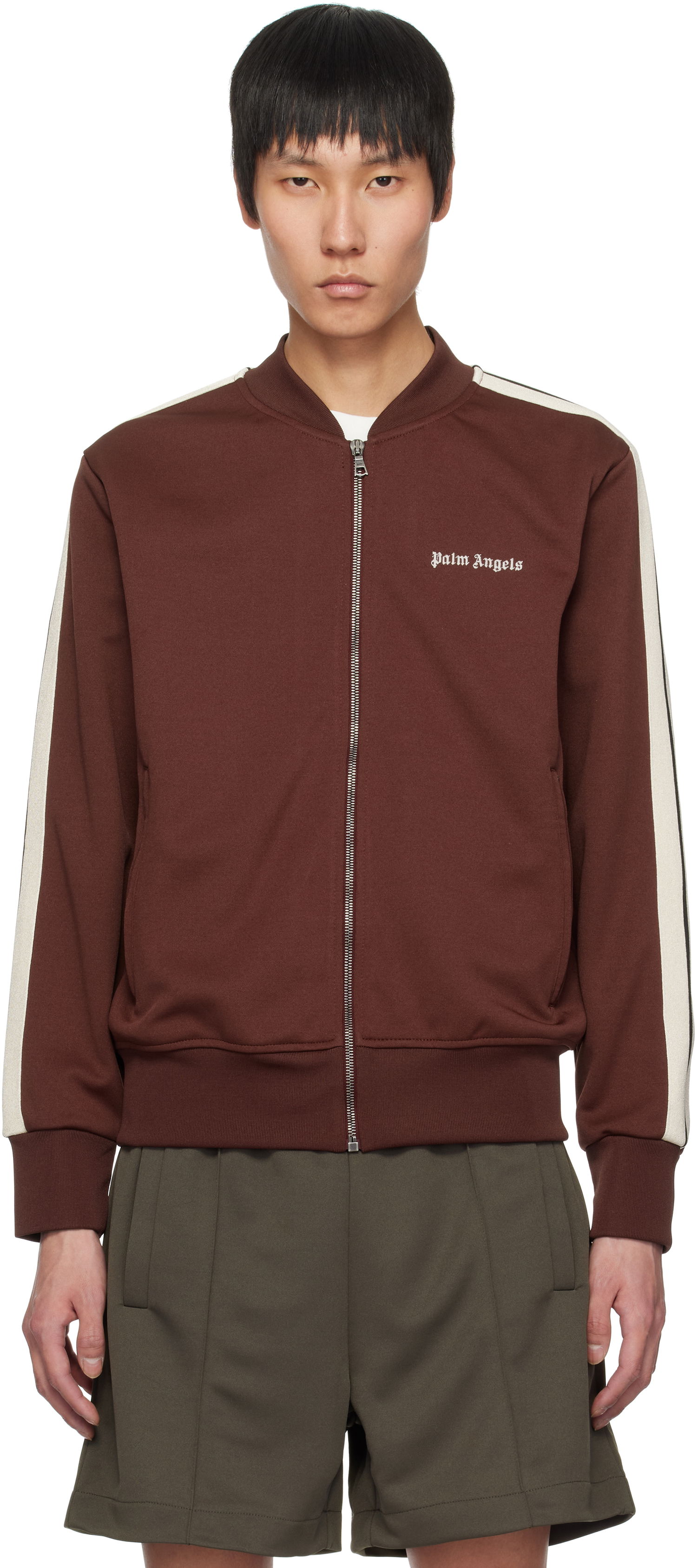 Bomber-takki Palm Angels Palm Angels Classic Logo Track Jacket Ruskea | PMBD061S25FAB0012803, 0