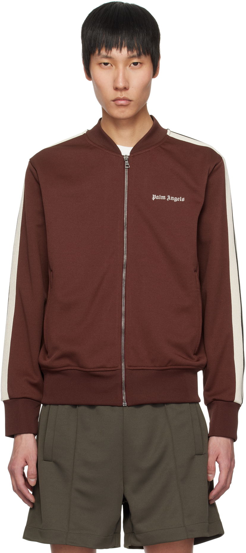 Bomber-takki Palm Angels Palm Angels Classic Logo Track Jacket Ruskea | PMBD061S25FAB0012803