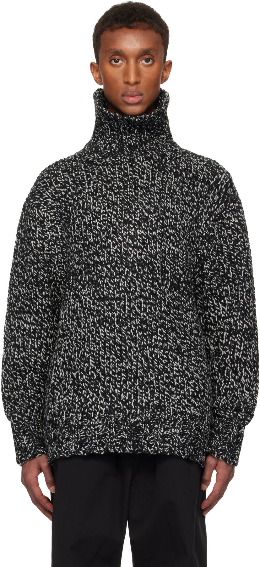 Villapaita We11done We11done Chunky Knit Turtleneck Sweater Musta | WD-KT3-24-651-U-B2
