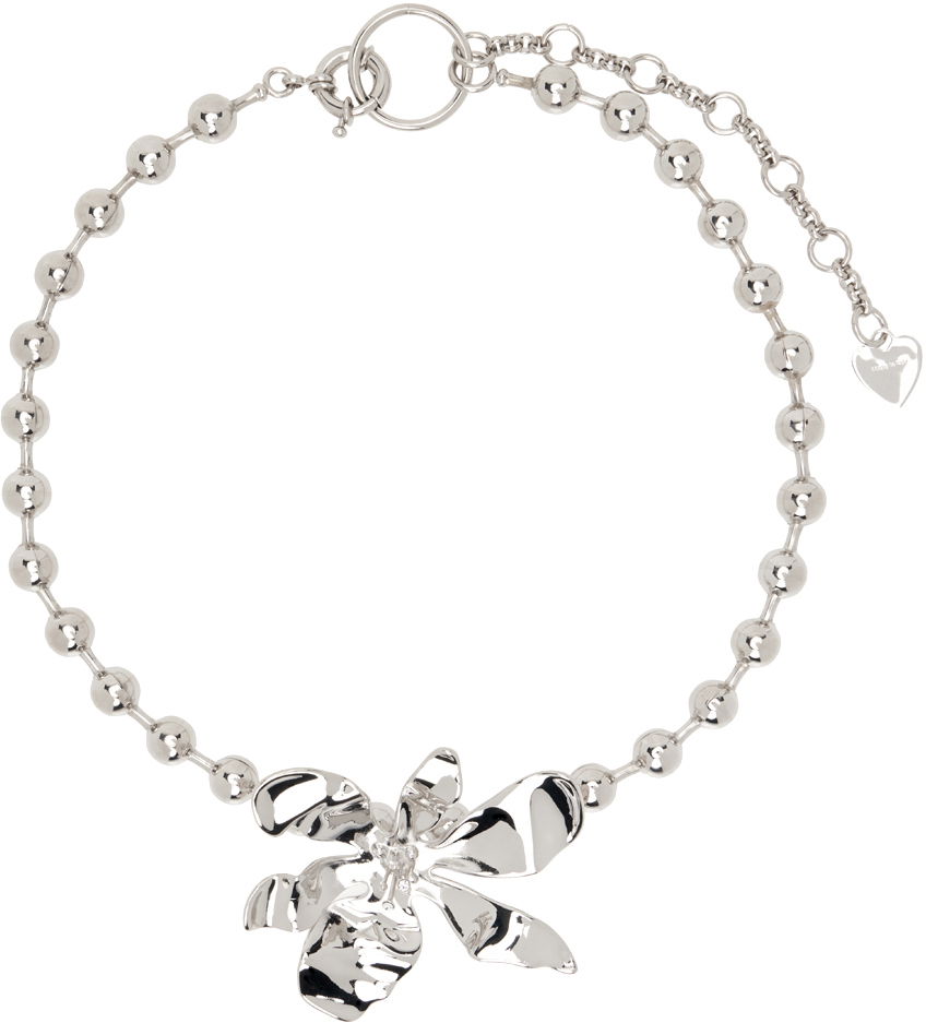 Kaulakoru Acne Studios Flower Pendant Beaded Chain Necklace Metallinen | C50442-, 0