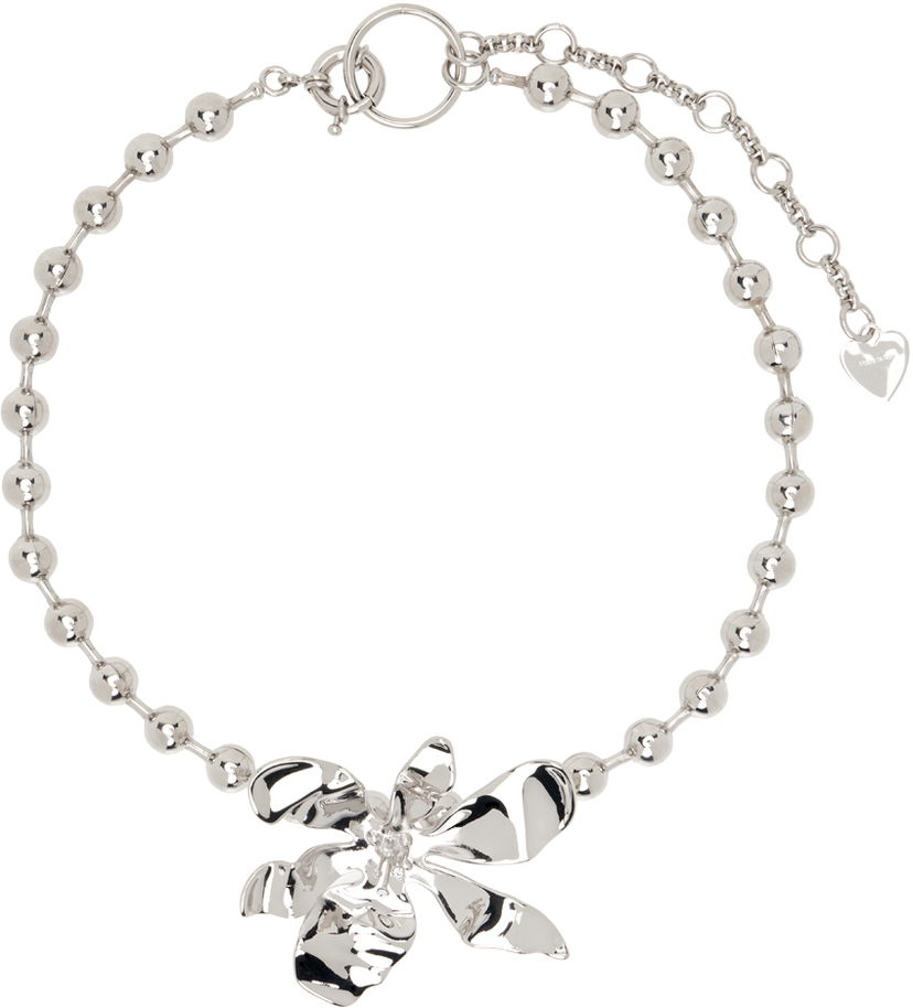 Kaulakoru Acne Studios Flower Pendant Beaded Chain Necklace Metallinen | C50442-