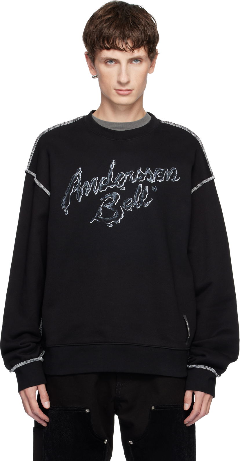 Huppari Andersson Bell Andersson Bell Liquid Logo Sweatshirt Musta | atb1378u