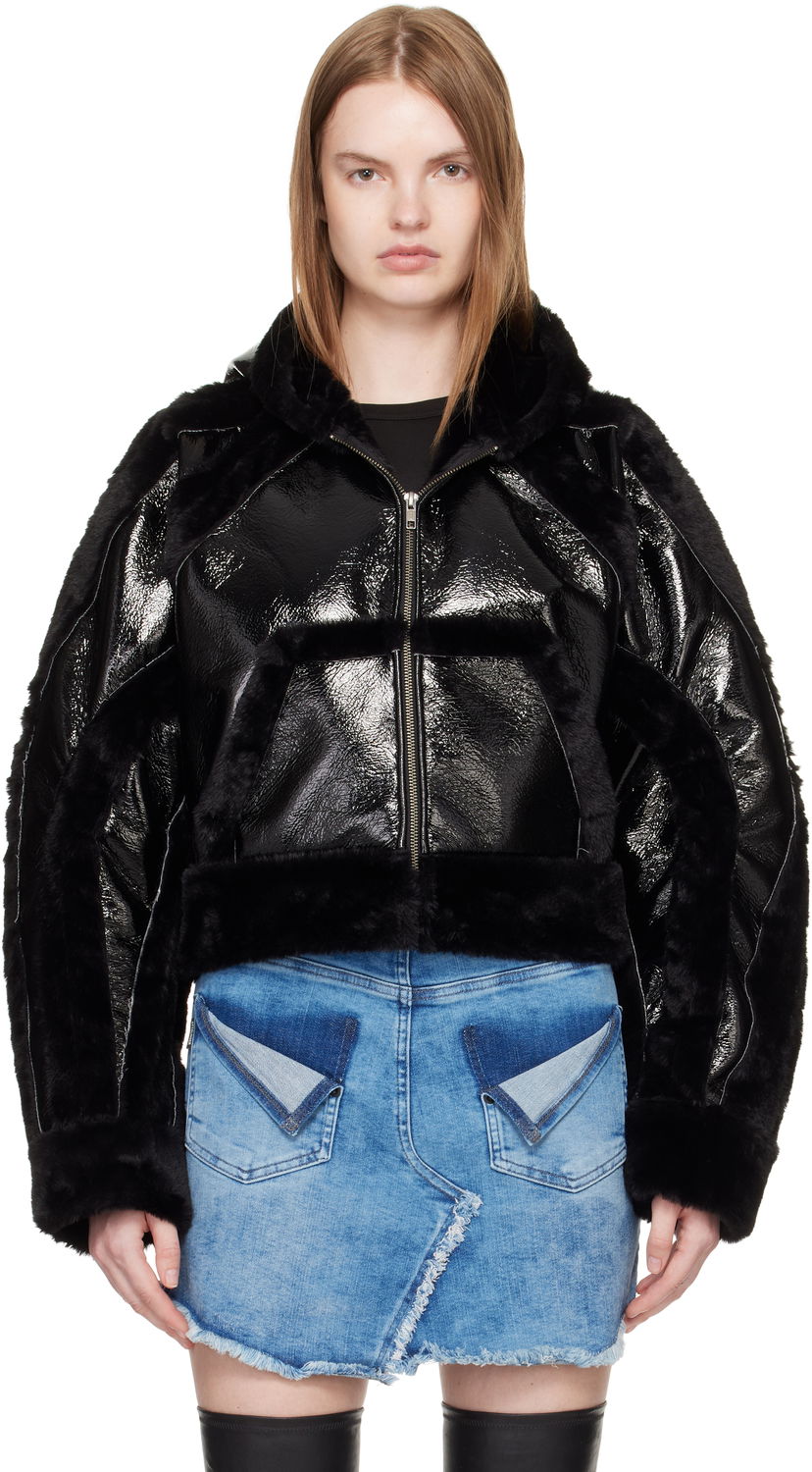 Takki Ottolinger Ottolinger Fitted Faux-Fur Hooded Jacket Musta | 109-702409-01