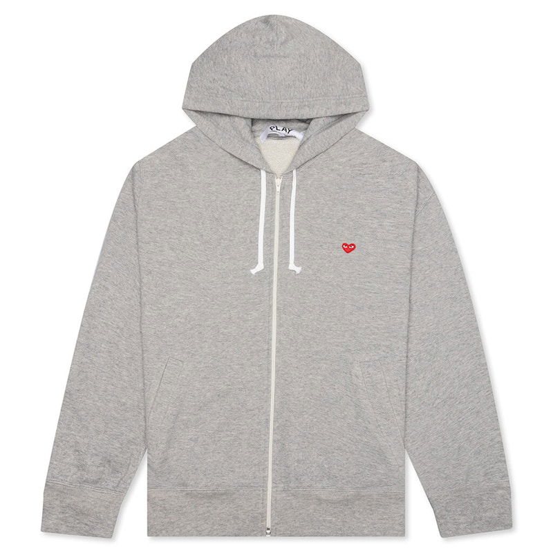 Huppari Comme des Garçons Small Red Heart Zip Up Hoodie Harmaa | AZ-T312-051-1