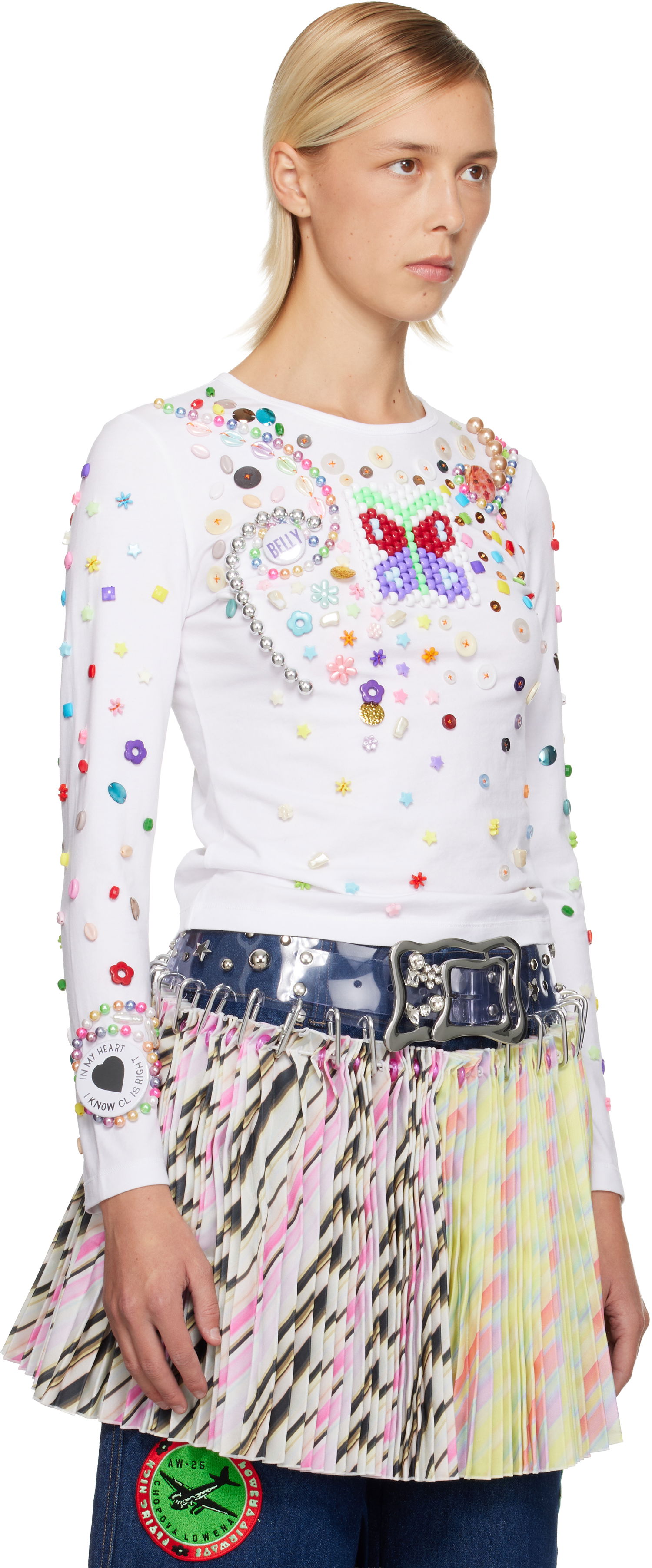 Jersey Chopova Lowena Chopova Lowena Day Defunct Multi-Embellished Long Sleeve Jersey T-shirt Monivärinen | 2324, 1