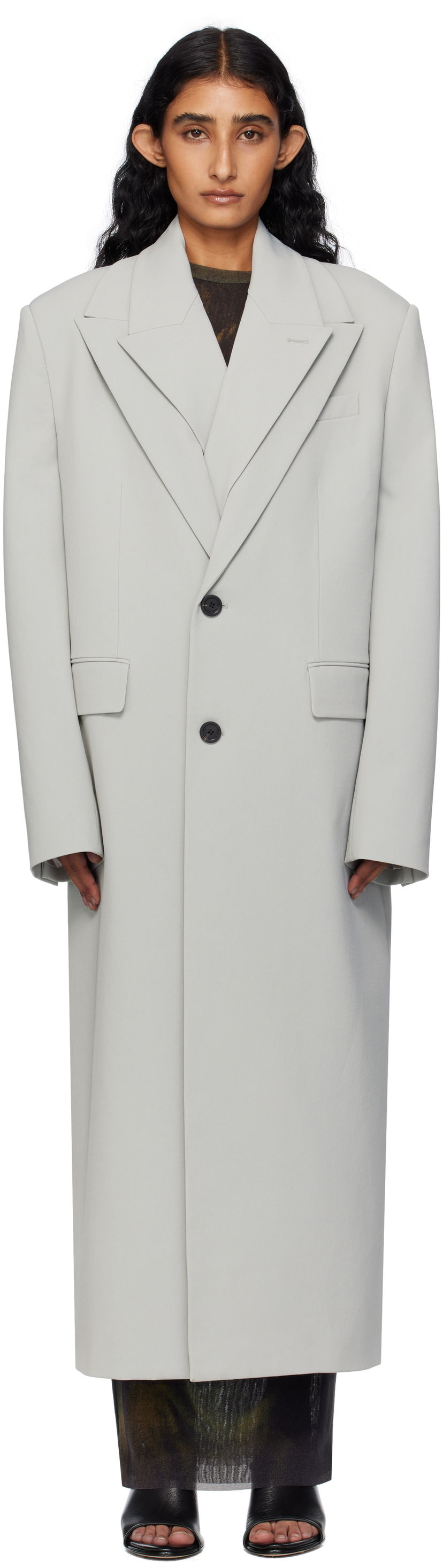 Takit Jean Paul Gaultier Jean Paul Gaultier Double Layer Coat Harmaa | 25/03-U-OU010-W002-02