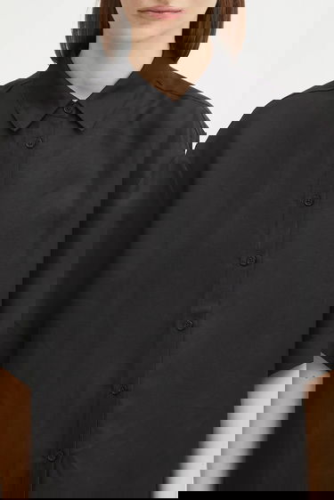 Paita Anine Bing Anine Bing Coco Relaxed Linen-Blend Shirt Musta | A.07.11130, 3