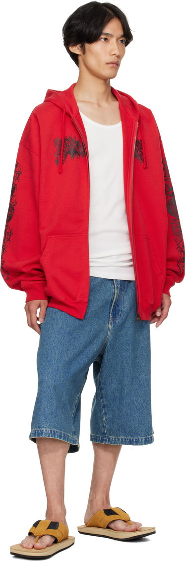 Huppari VETEMENTS Vetements Cradle of Filth Oversized Zip-Up Hoodie Punainen | UCF76ZU300R, 3