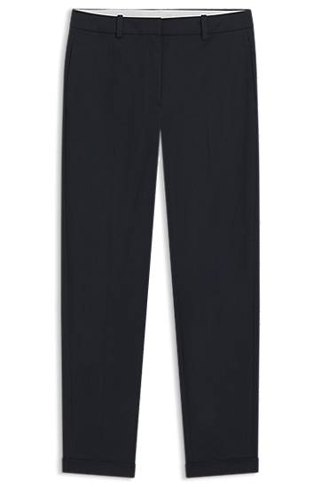 Housut BOSS Regular Fit Flannel Trousers Tummansininen | 50548280, 0