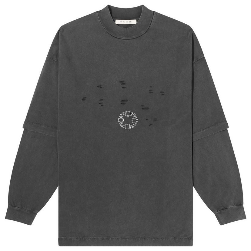 T-paita 1017 ALYX 9SM Double Sleeve Laser Cut Musta | AAUTS0462FA01-BLK0003