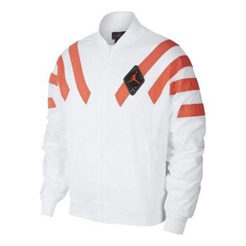 Bomber-takki Jordan Jordan SRT LGC Stripe Nylon Zipper Jacket Valkoinen | BV5406-100