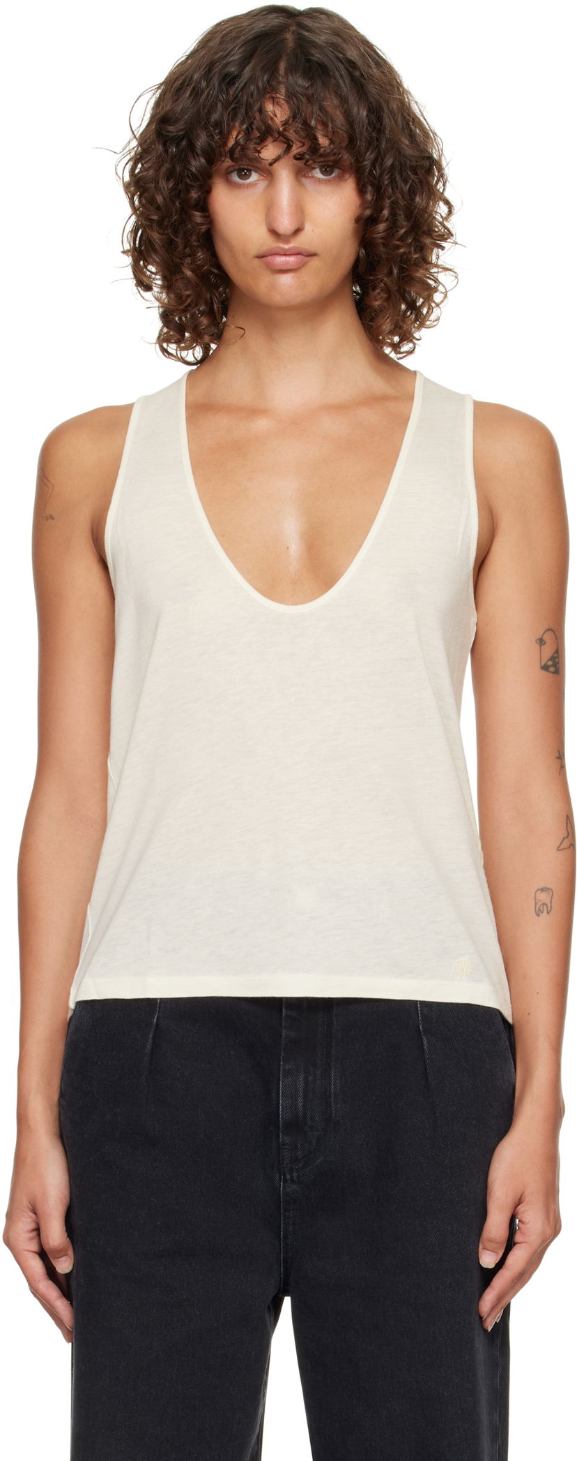 Tankkitoppi Loulou de Saison Loulou de Saison Albia LDS Jersey Tank Top Valkoinen | ALBIA LDS