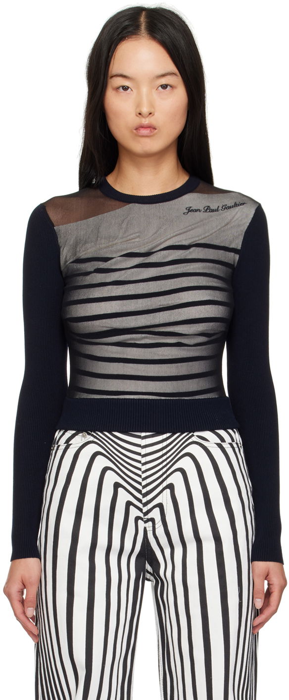 T-paita Jean Paul Gaultier Striped T-Shirt Tummansininen | 24/30-F-PL067B-M064-590100