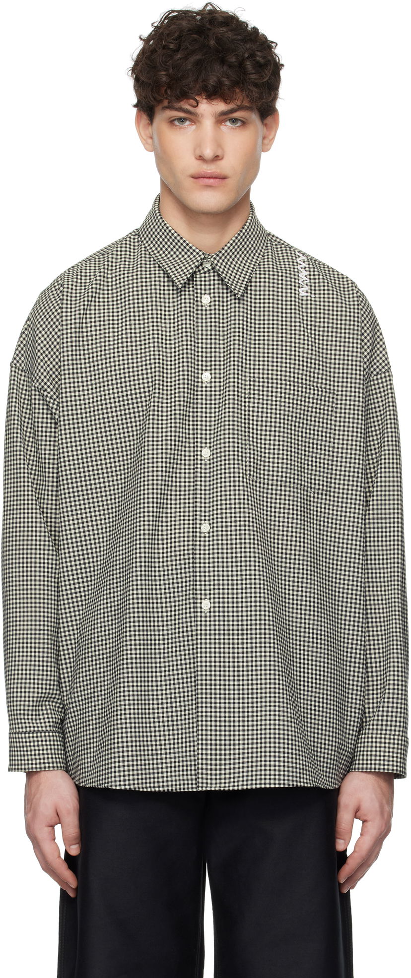 Paita Marni Marni Checked Wool Shirt Beige | CUMU0061S5 UTP787
