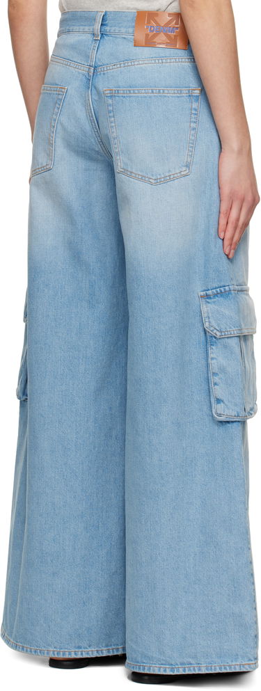 Cargo housut Off-White Off-White Wide-Leg Cargo Denim Jeans Sininen | OWYB019S25DEN0024000, 2