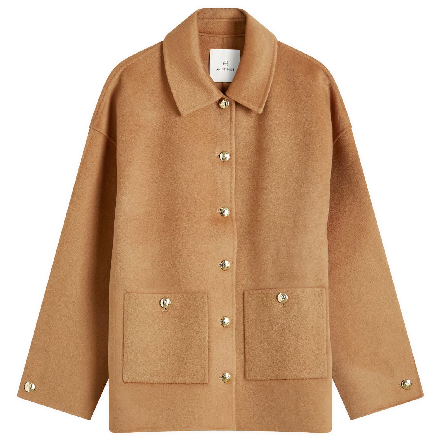 Takki Anine Bing Luca Brown Wool Jacket, Size Large Beige | A-01-10120-BWN17, 1