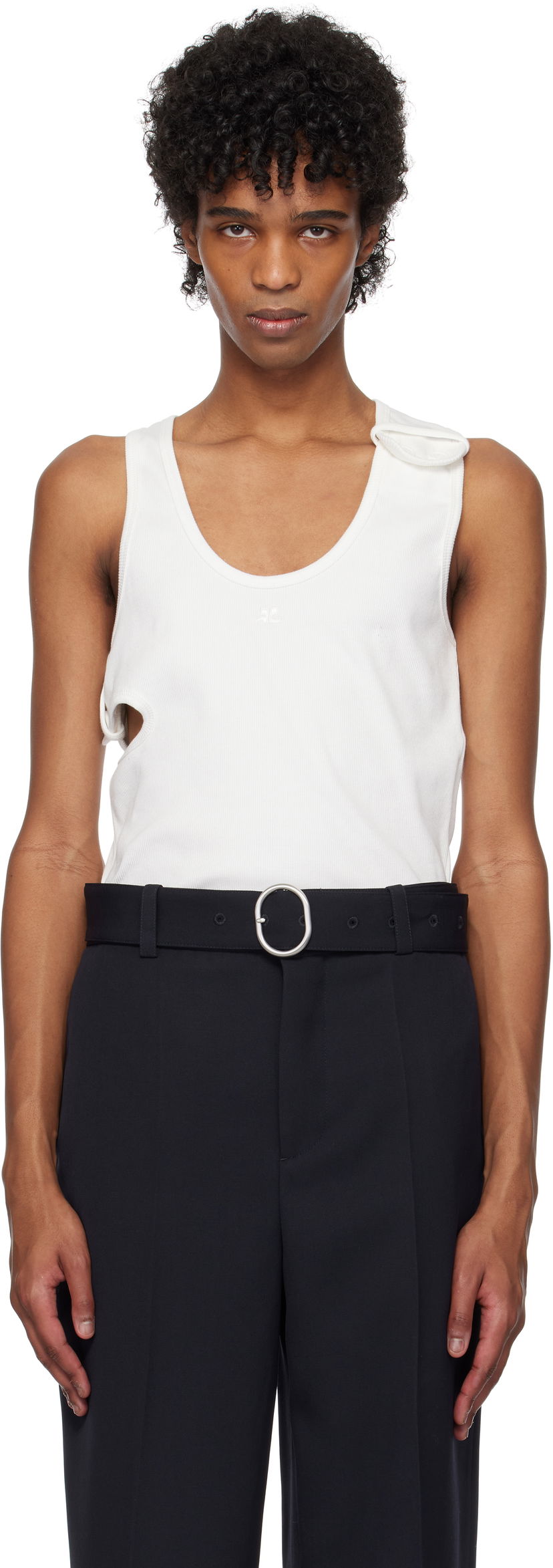 Tankkitoppi Courrèges Courrèges 90's Rib Cut Out Tank Top Valkoinen | 125JDE113JS0194