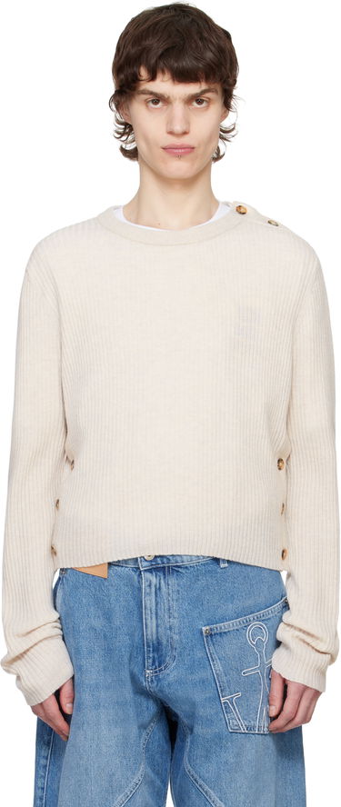 Villapaita JW Anderson JW Anderson Cropped Button Trim Sweater Beige | KW1324-YN0411, 0