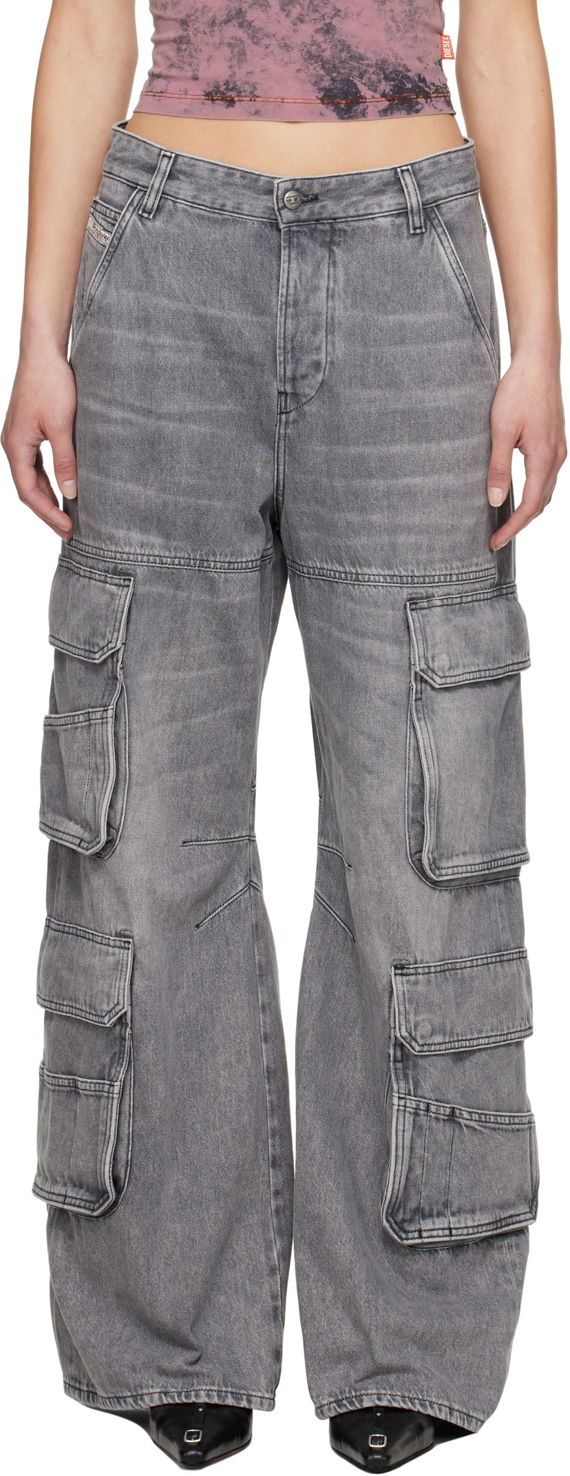 Cargo housut Diesel 1996 D-Sire Cargo Jeans Harmaa | A13316 0DCBE