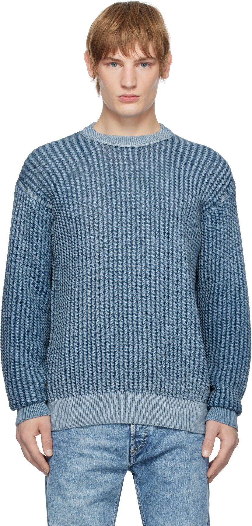 Villapaita BOSS Cable-Knit Sweater Sininen | 50531487