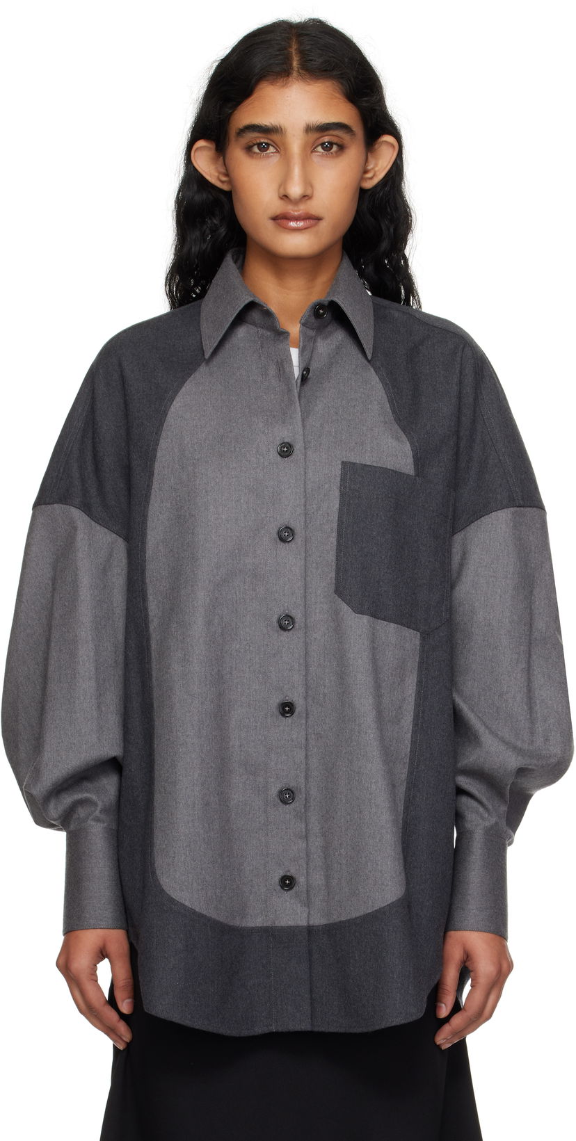 Paita Stella McCartney Stella McCartney Mixed Flannel Shirt Harmaa | 6201593CU703