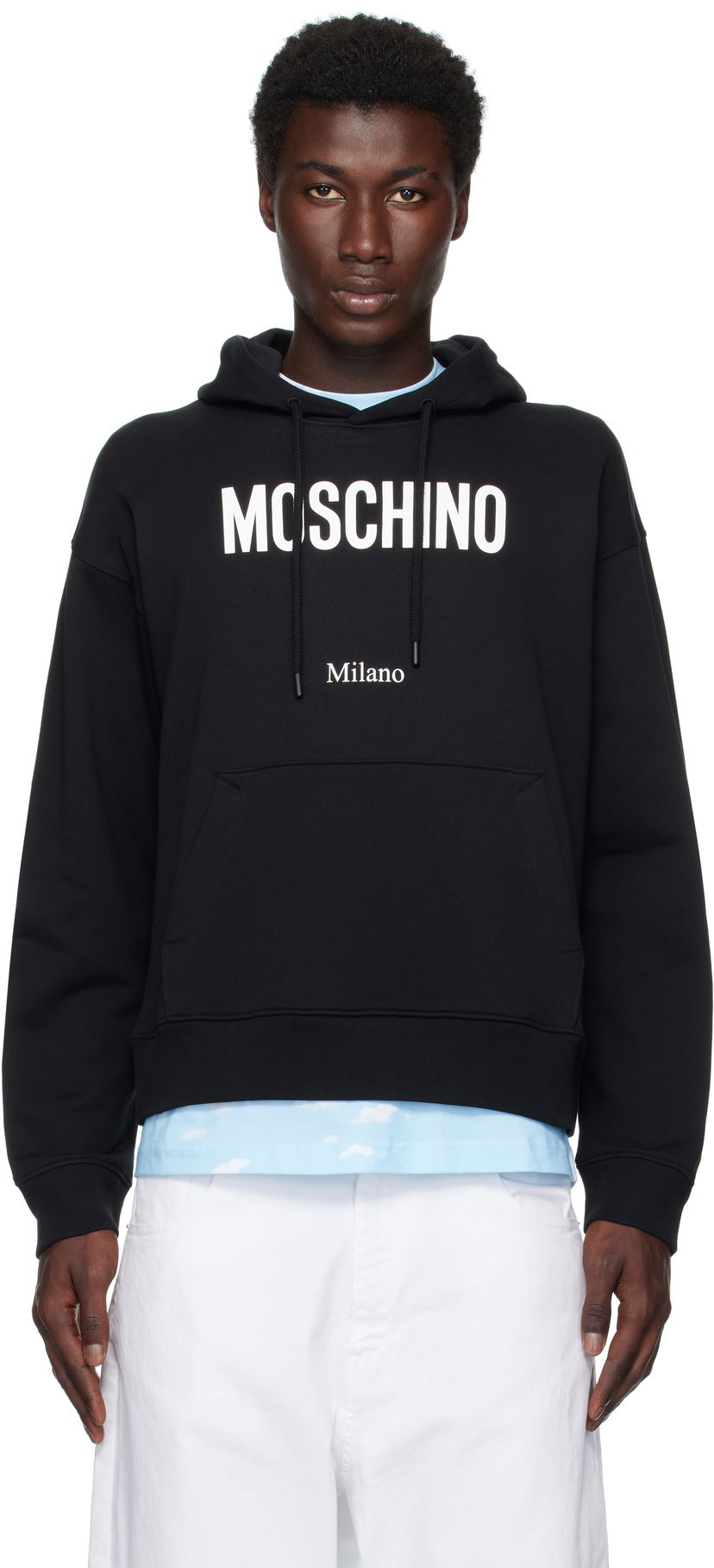 Huppari Moschino Moschino Printed Organic Cotton Hoodie Musta | 252ZZ170852281555