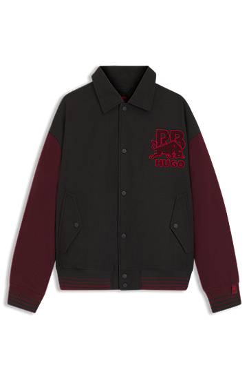 Bomber-takki BOSS HUGO x RB regular-fit varsity-style jacket with bull graphics Monivärinen | 50549448, 0