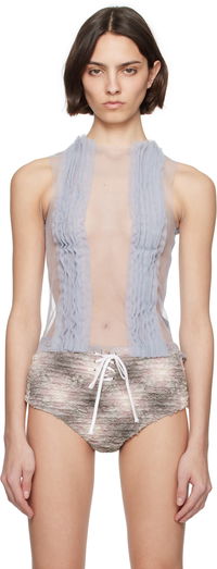 Collina Strada Dandelion Sheer Ruffle Tank Top