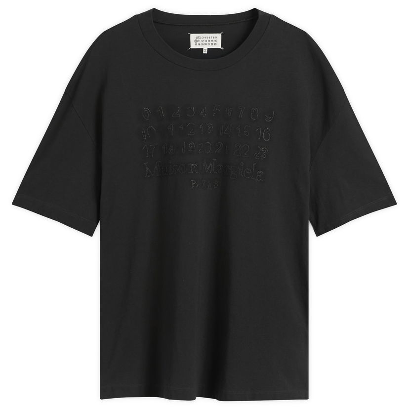 T-paita Maison Margiela Maison Margiela Oversized T-Shirt with Numbers Logo and Paris Embroidery Musta | S50GC0705-S24567-855